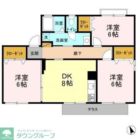 ウィステリアおゆみ野 Aの物件間取画像
