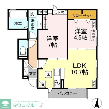 Rエイト・コウヤマ Aの物件間取画像