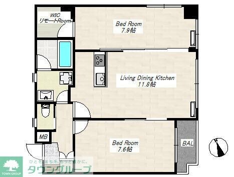 グリーンスクエアみそのの物件間取画像