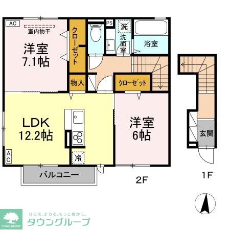 Rエイト・コウヤマ Aの物件間取画像