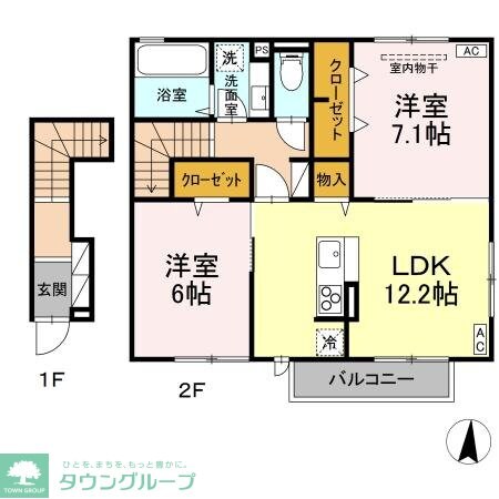 Rエイト・コウヤマ Aの物件間取画像