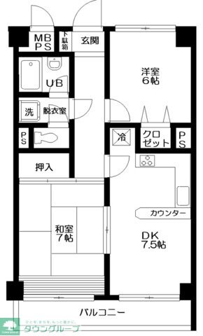 日神パレス拝島第2の物件間取画像
