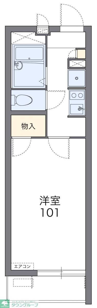 レオパレス花水木の物件間取画像
