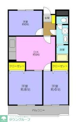 ノーブル北田園の物件間取画像