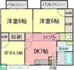笹本ハイツ Bの物件間取画像