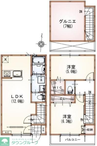 サンライズ西国立の物件間取画像