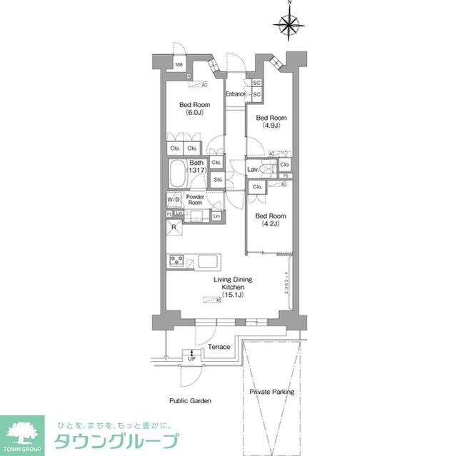 コンフォリア・リヴ八坂富士見の物件間取画像