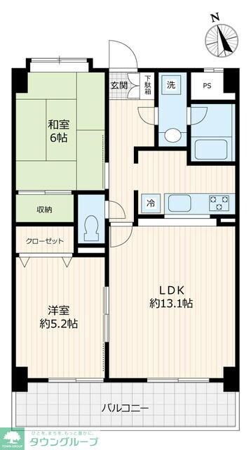 グランドヒルズ二番館の物件間取画像