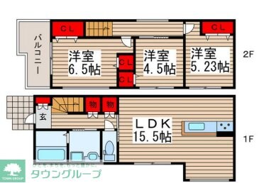 神明貸家3号棟の物件間取画像