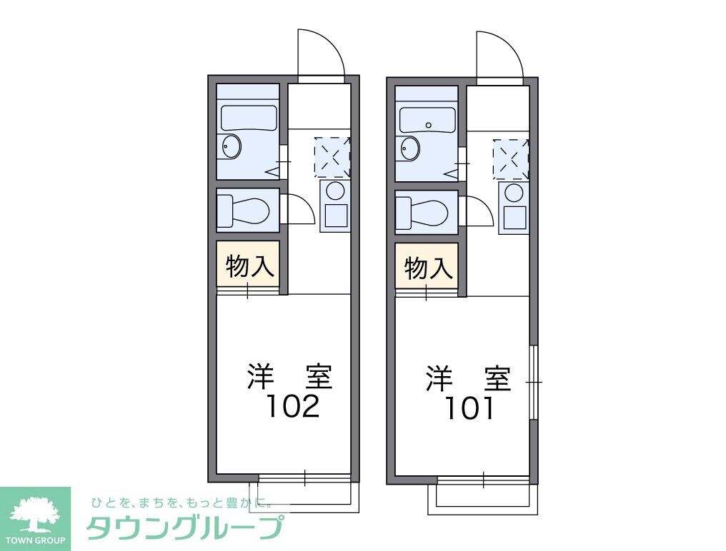 レオパレストダワンルームハイツ2の物件間取画像