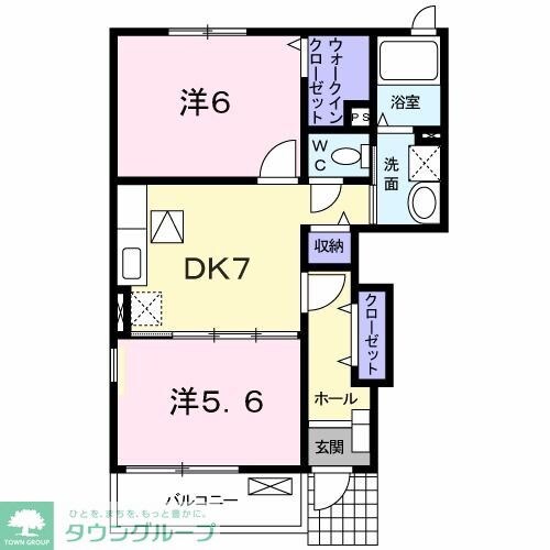 プレパルク南平野Bの物件間取画像