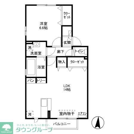 第6グリーンハイツ Bの物件間取画像