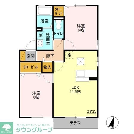 サンパーク II Bの物件間取画像
