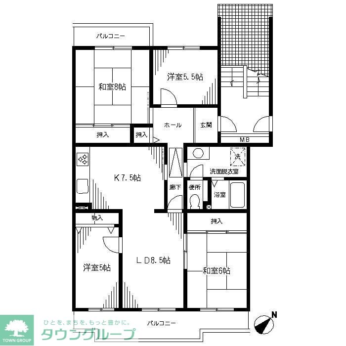 杉戸高野台ベリアス西六番街12号棟の物件間取画像