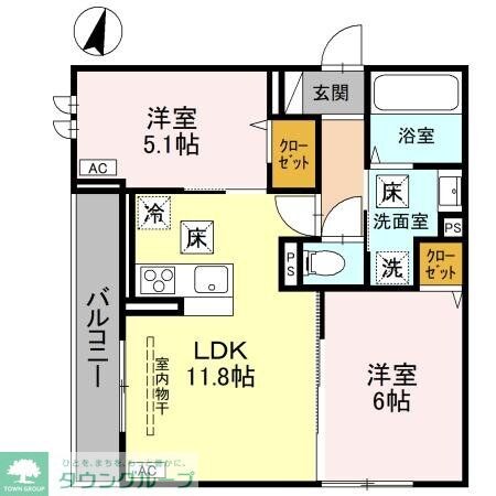 Noble Palais 針ヶ谷の物件間取画像