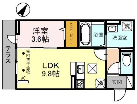 シャルム B棟の物件間取画像