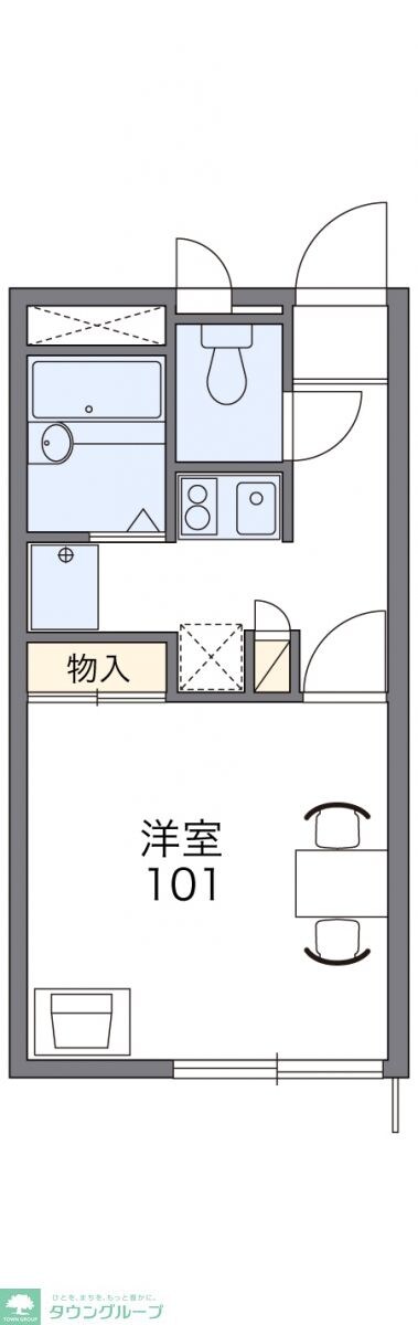 レオパレスグリーン青毛の物件間取画像