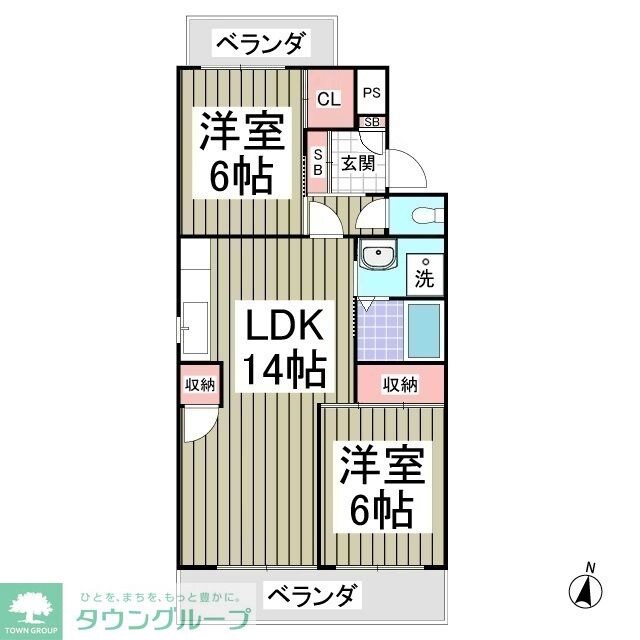 行田ハイツ2号棟の物件間取画像