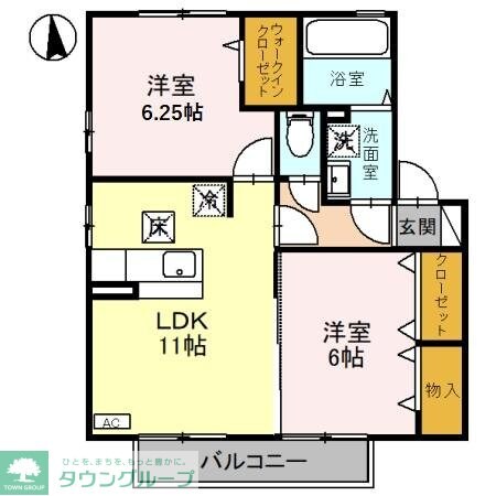リビングタウン三橋西Bの物件間取画像