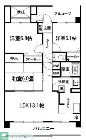 パティオタワー大宮の物件間取画像