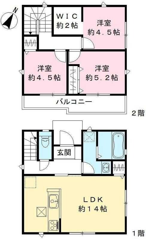 三室戸建の物件間取画像