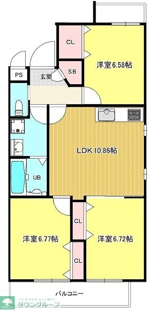 プルメリア与野の物件間取画像