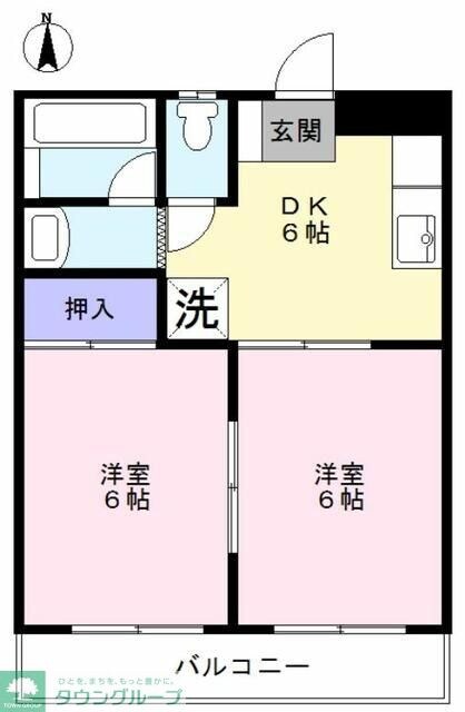 浦和領家コーポB棟の物件間取画像