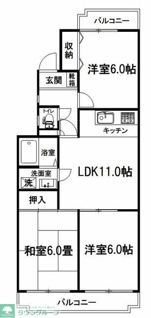 グリーンハイツたかはなの物件間取画像