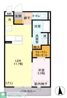 ルーヴル三橋Aの物件間取画像