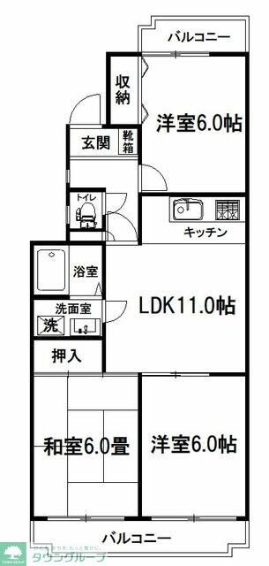 グリーンハイツたかはなの物件間取画像