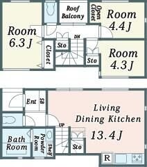 Rear Fortress 北浦和Bの物件間取画像