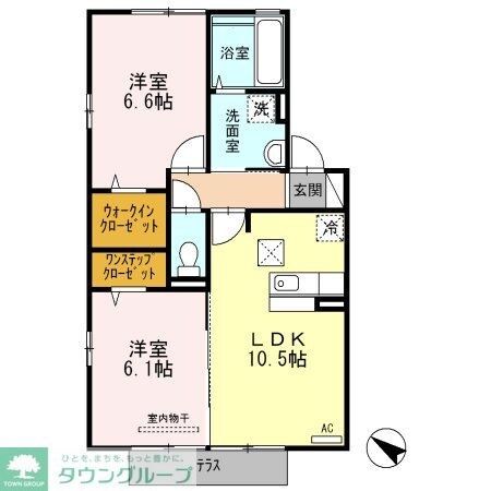 ヴューテラス Bの物件間取画像