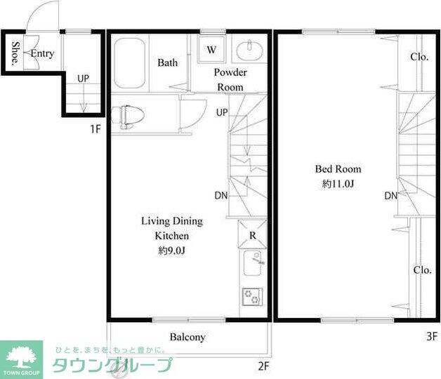 サニーサイドコートBの物件間取画像
