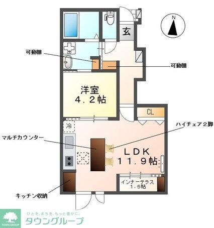 レヴメゾン神山四番館の物件間取画像