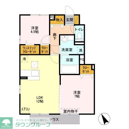 ルミエール(新宿町) Bの物件間取画像