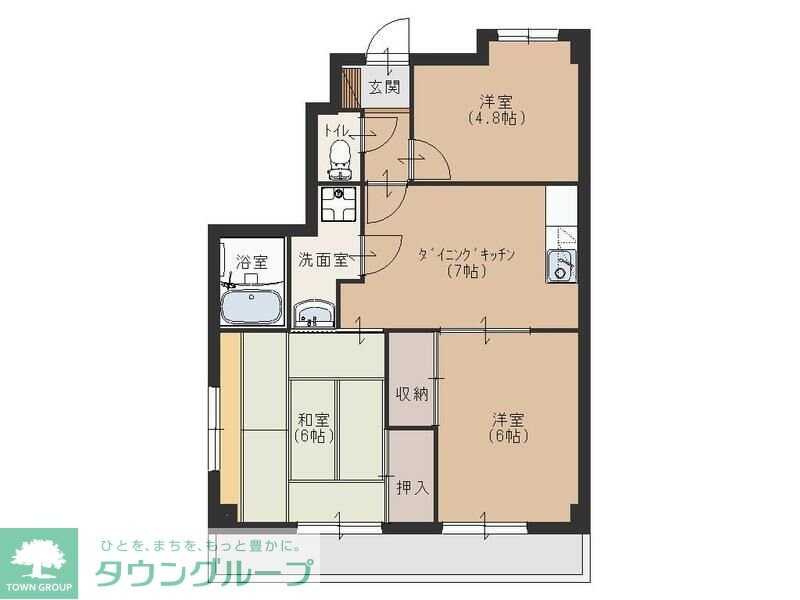 シャトーサンワの物件間取画像