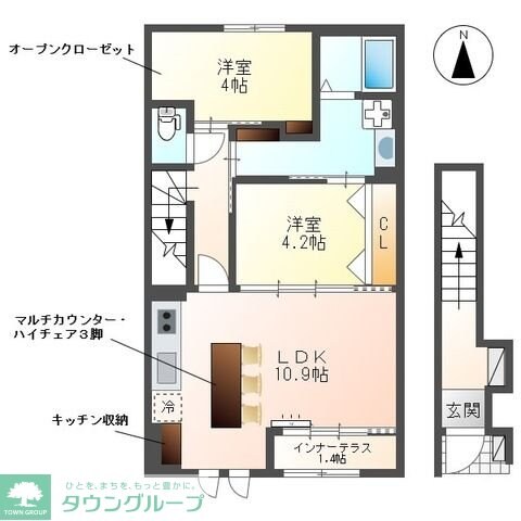 レヴメゾン神山五番館の物件間取画像