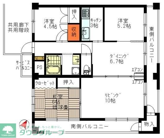 サンライフ本町の物件間取画像