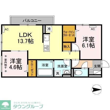 クレスト谷原の物件間取画像