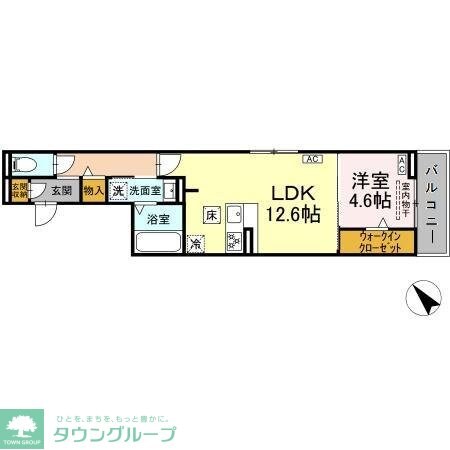 マリポーサ高畑Aの物件間取画像