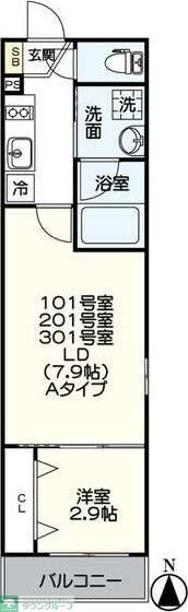 ジュネス稲葉地町の物件間取画像