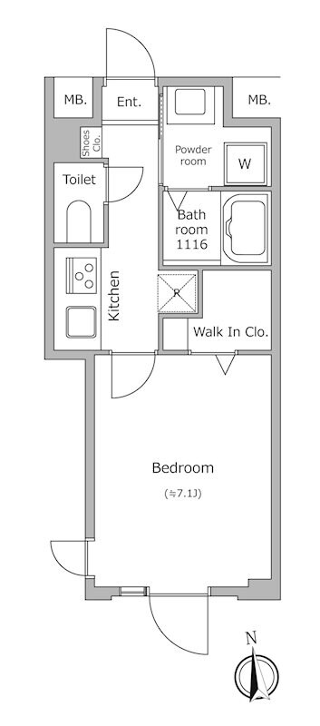 グローリオシェルト池袋本町の物件間取画像