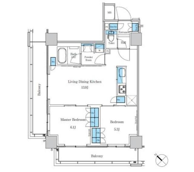 パークアクシス滝野川ラ ブリーズの物件間取画像