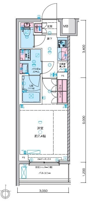 GENOVIA本所吾妻橋skygardenの物件間取画像