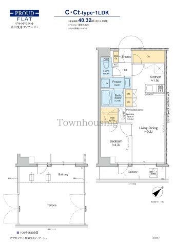 プラウドフラット墨田曳舟ディアージュの物件間取画像