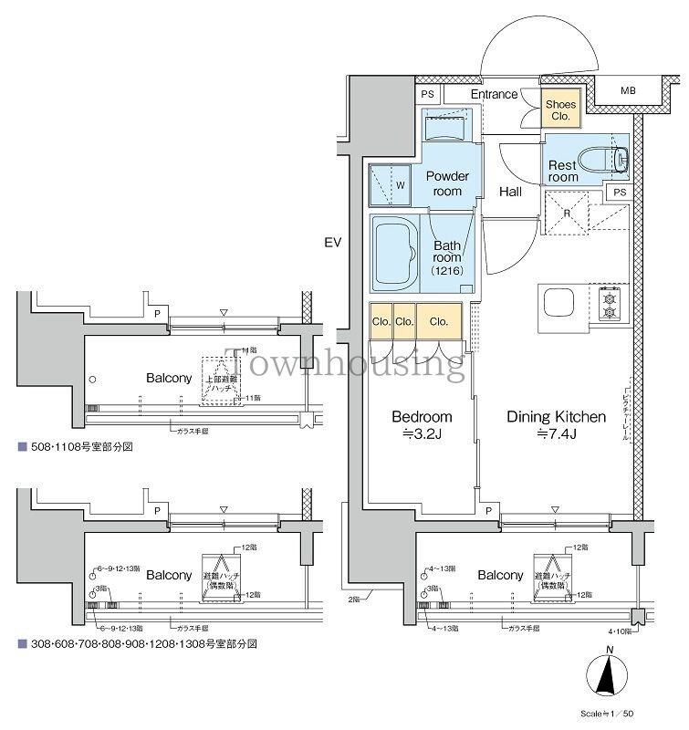 プラウドフラット亀戸ステーションプレイスの物件間取画像