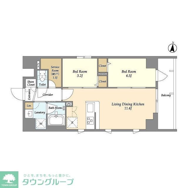 グランエール森下WESTの物件間取画像