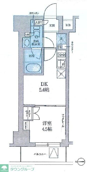 ルフォンプログレ門前仲町マークスの物件間取画像