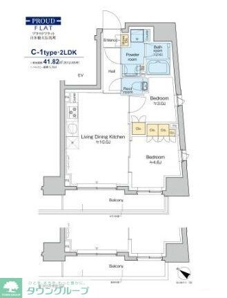 プラウドフラット日本橋大伝馬町の物件間取画像