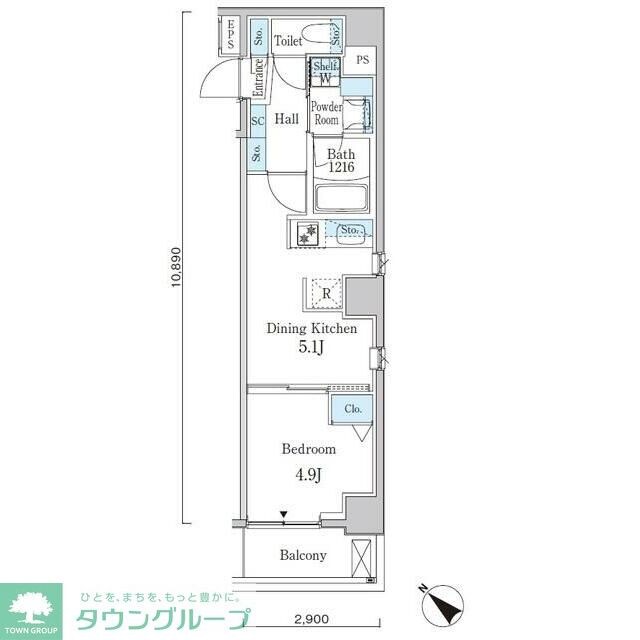 アヴェルーナ月島の物件間取画像